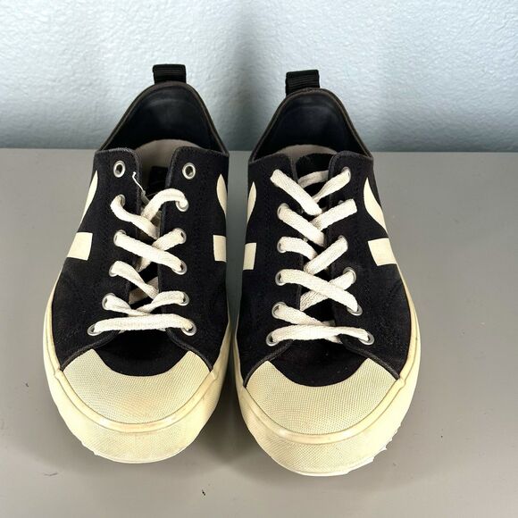 Veja Nova Canvas Low Top Black White Shoes Women's Size 10 Sneakers - Picture 3 of 16